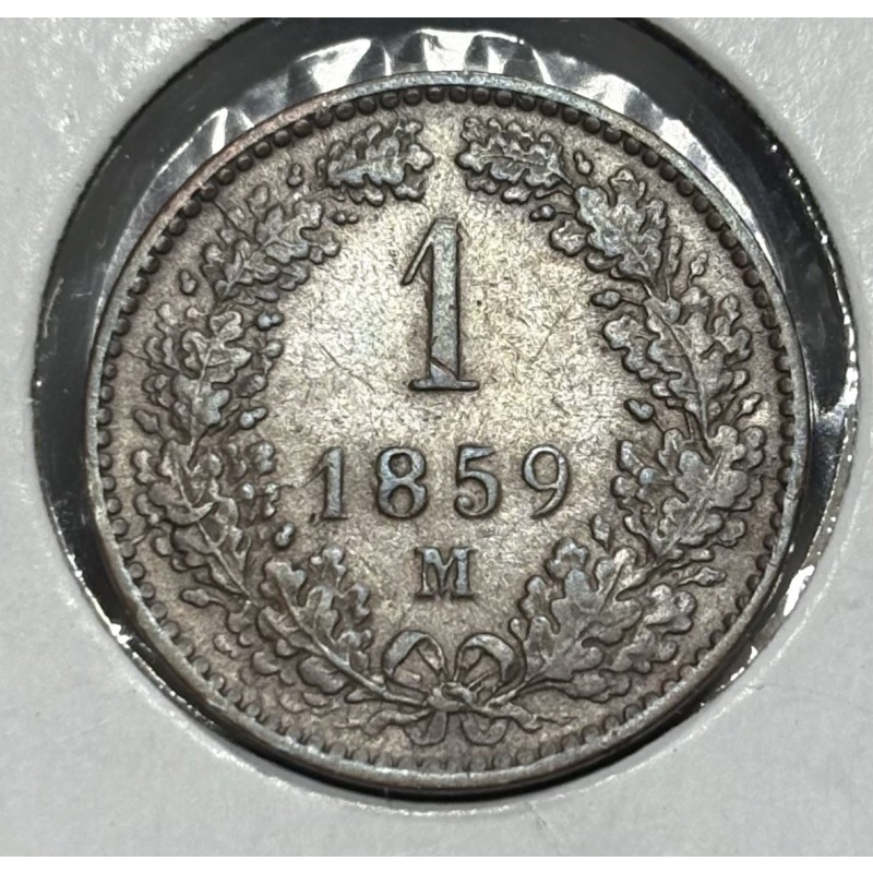 1859 M Austria 1 Kreuzer Centesimo Soldo Austriaco Milan Key Error Die Crack