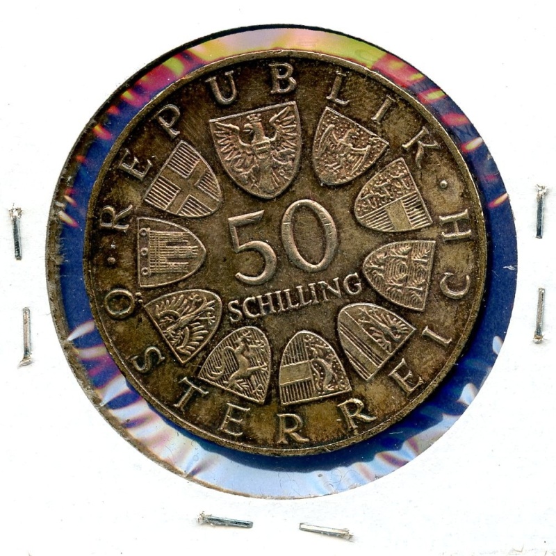 1965 Austria 50 Schillings Osterreich 20g Silver Coin Vienna University #0b