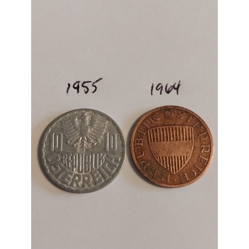 2 Coin Lot. Austria. 10 Groshen And 50 Groshen. Osterreich.