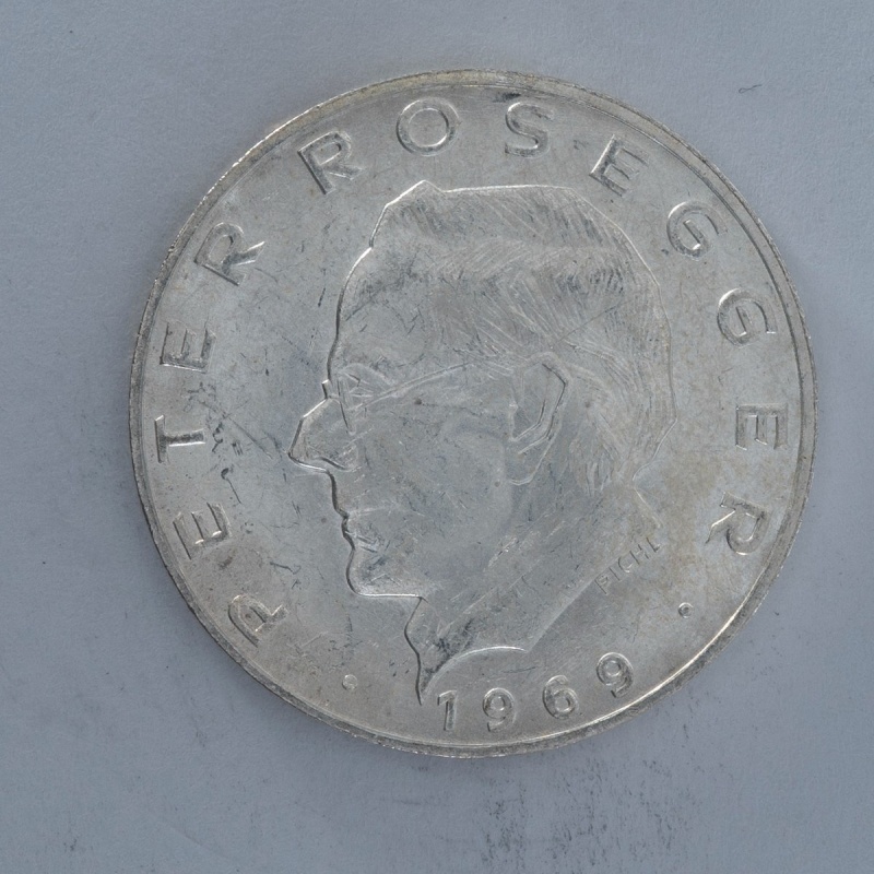 1969 Austria 25 Schilling silver coin Peter Rosegger Austrian Mint