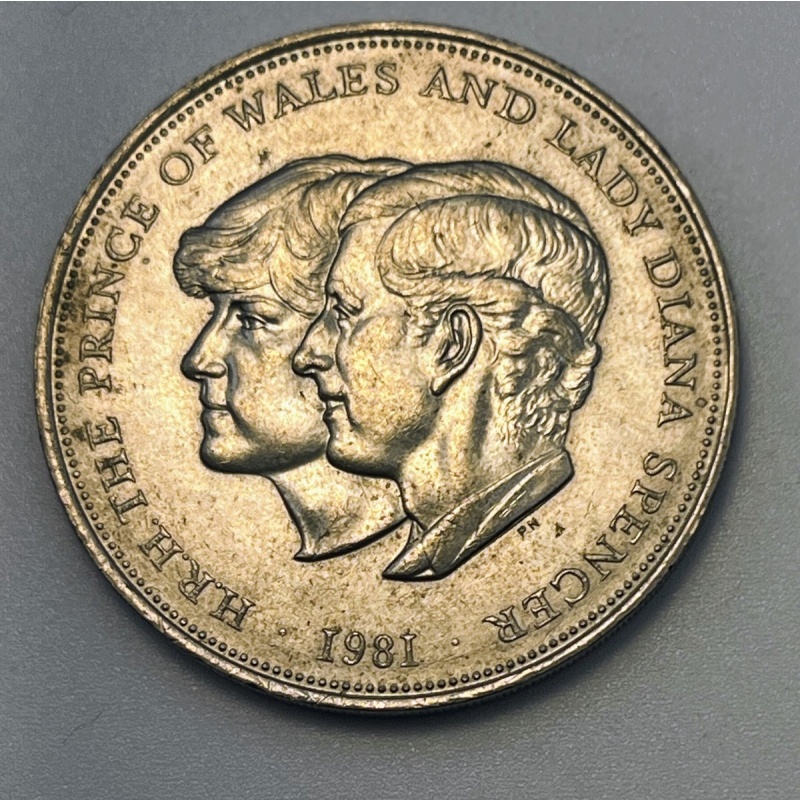 1981 Great Britain 25 Pence KM#925 Royal Wedding Diana Elizabeth