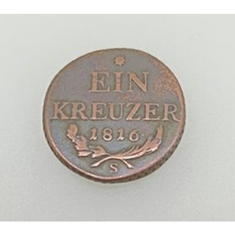 AUSTRIA EIN KREUZER YEAR 1816 S MINT SMOLNIK AUSTRIAN EMPIRE