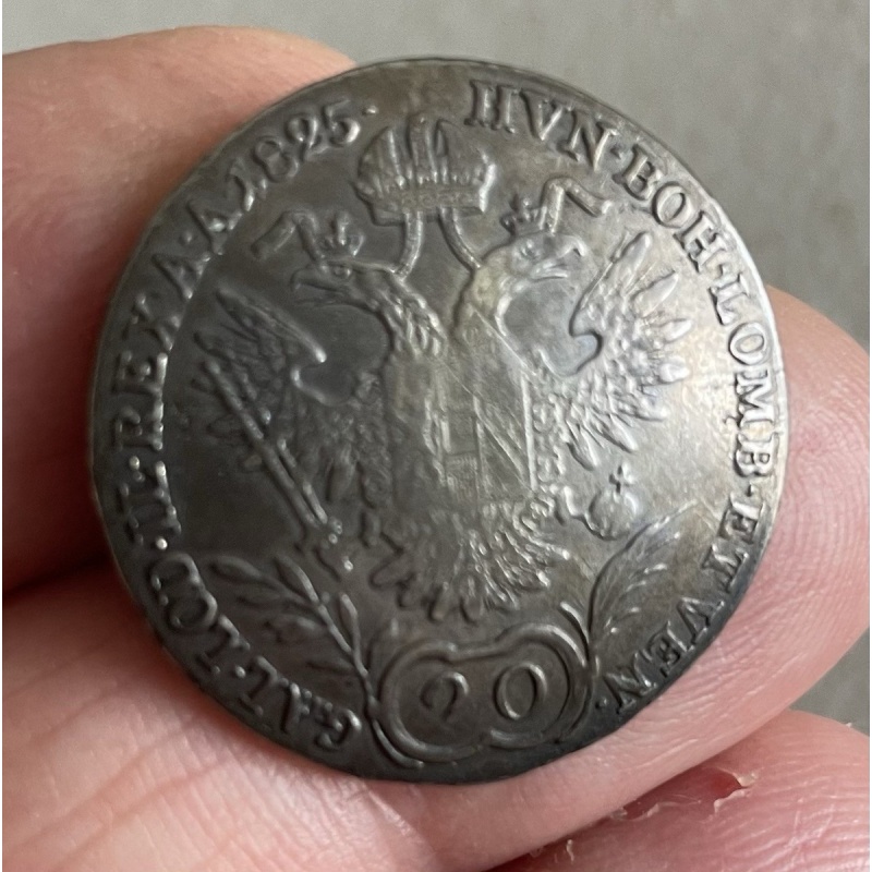 Austrian 20 Kreuzer 1825 Silver Coin Button