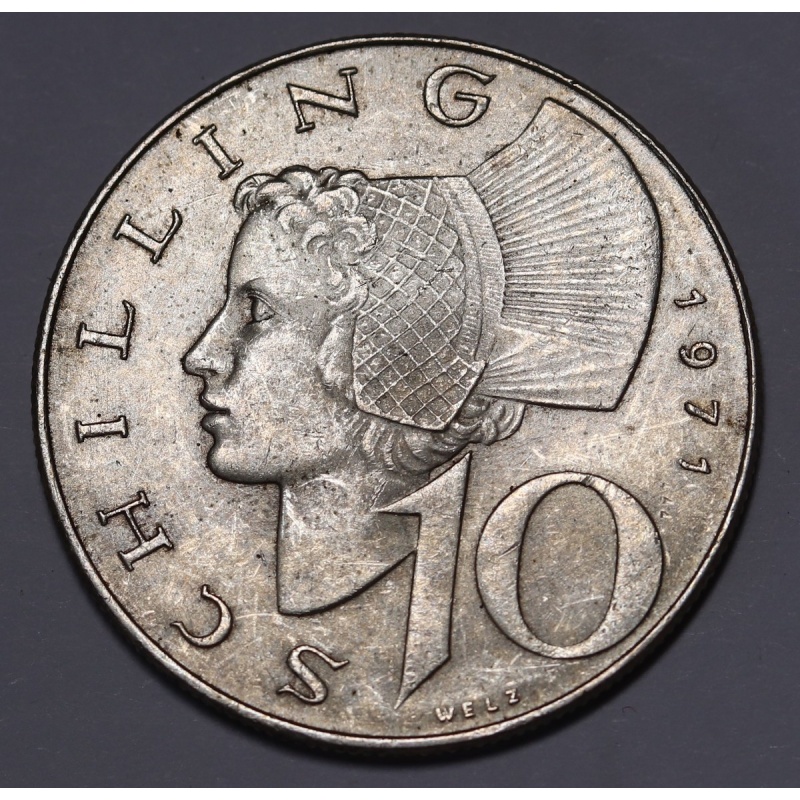 1971 Austria 10 Schilling Silver Coin KM#?2882