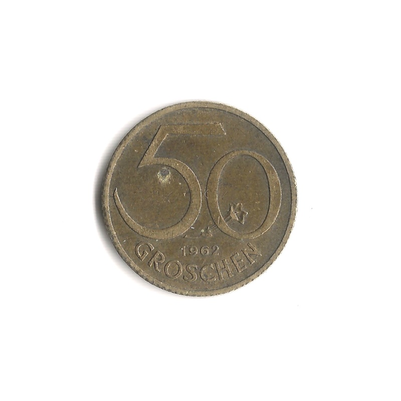 1962 Austria - 50 Groschen - 226 - Aluminum Bronze - 3g