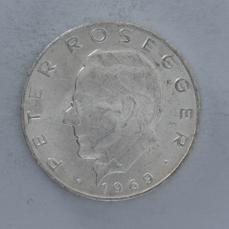 1969 Austria 25 Schilling Peter Rosegger silver coin Austrian Mint