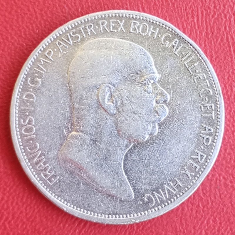 5 Corona Austria 1908 Vf / Franz Joseph I / Anniversary Of The Reign / KM#2809