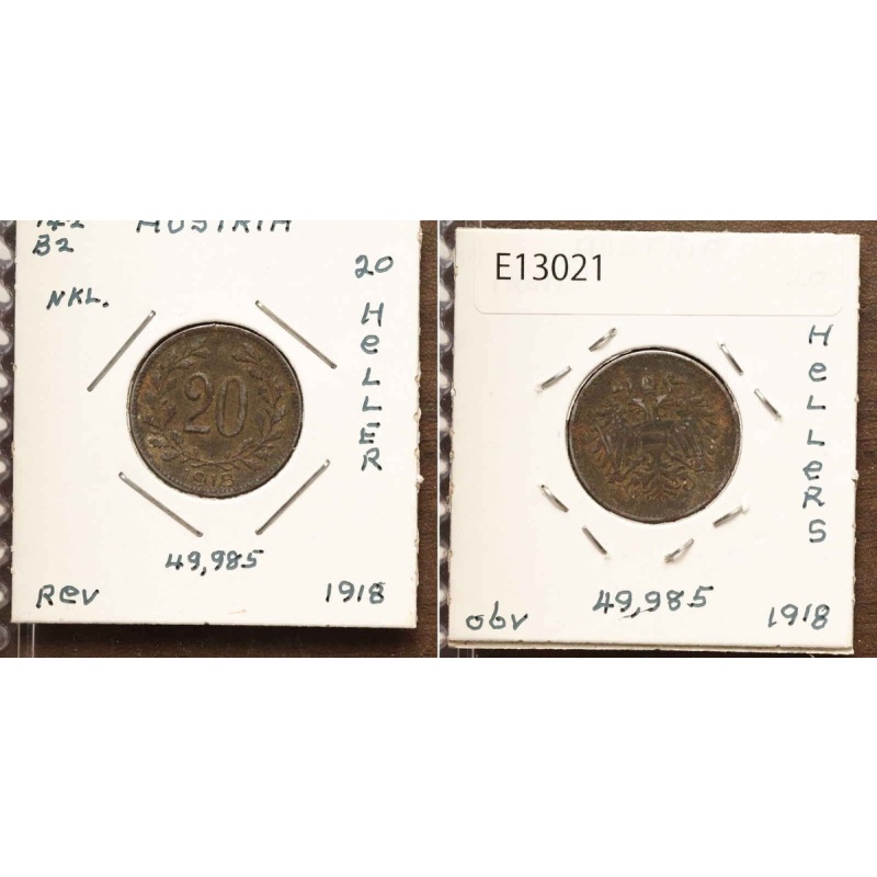 *Asutria Coin, 20 Heller 1918 [E13021]7x1