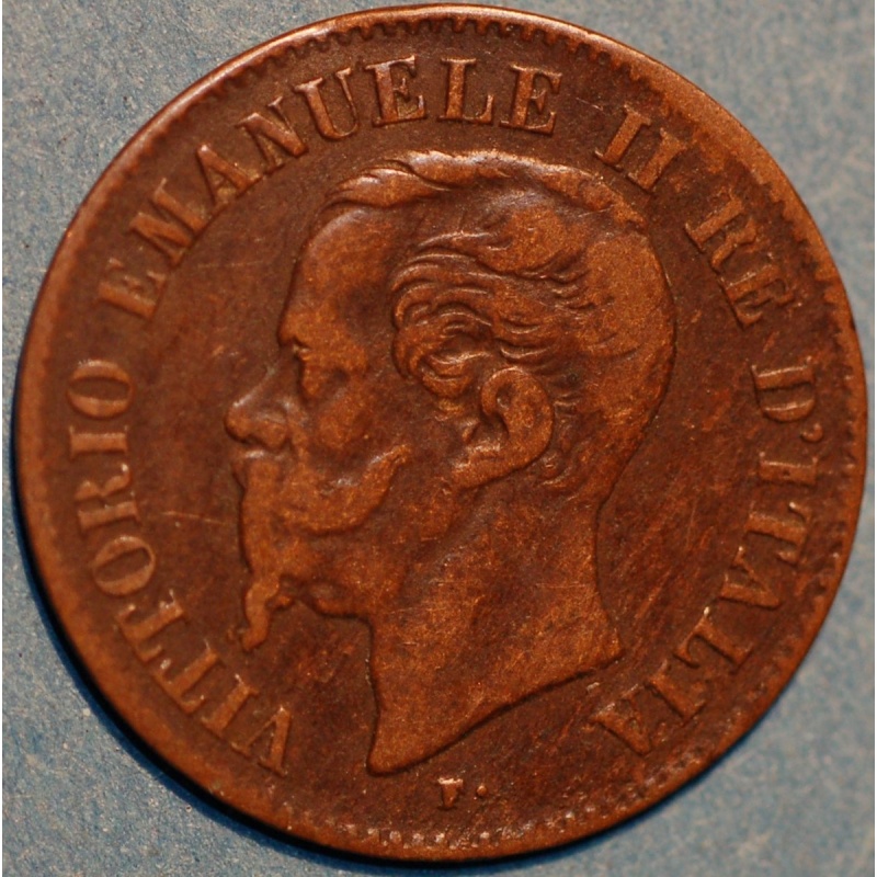 Italian Kingdom 2 Centesimi 1867 M Vittorio Emanuele II KM# 2.1