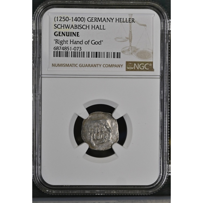 NGC Austria Heller “Right Hand of God” / Manus Dei Blessed Coin Schwabisch Hall