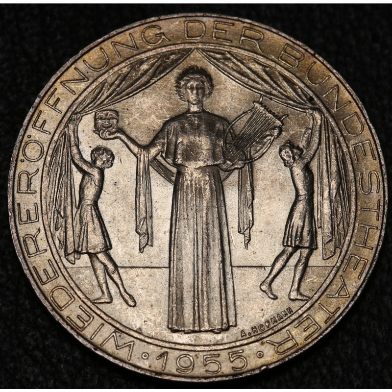 Austria Reopening of the National Theater in Vienna Silver 25 Schilling 1955 UNC