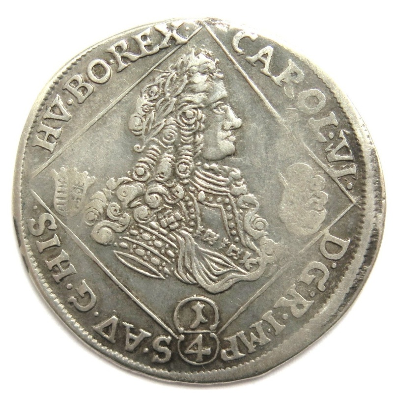 [R3993] 1/4 Thaler 1723 Nagybanya, Rdr Hungary, Karl Vi. (1711-1740)