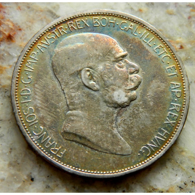 1908 Austria 5 Crowns  Emperor Francis Joseph I