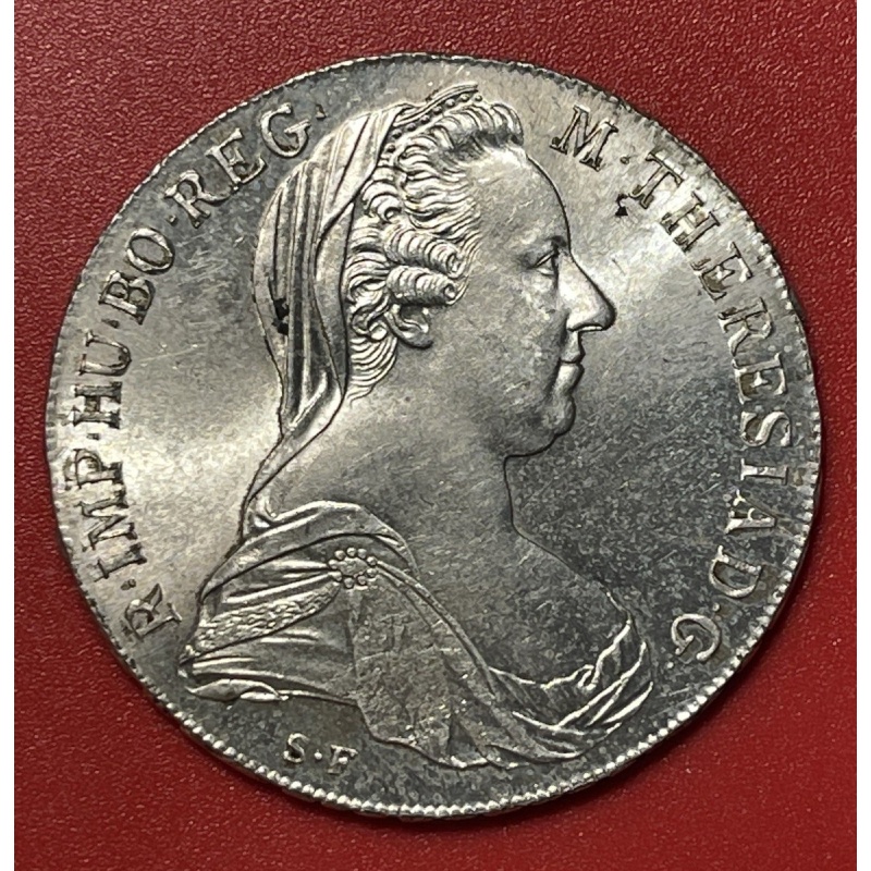 1780 Austria Silver Maria Theresa Thaler Restrike, Uncirculated.