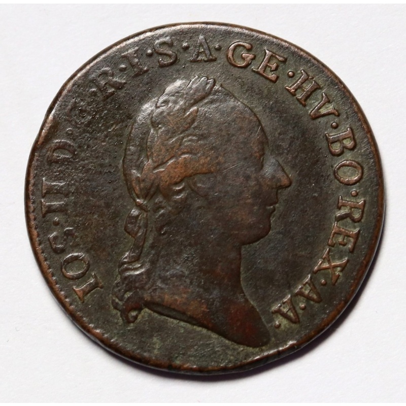 1782 Austria 1/2 Kreuzer Copper Coin -  Joseph II	KM#?2053