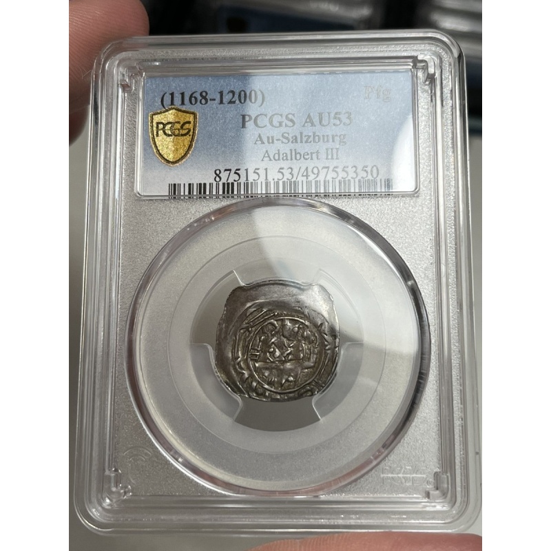 1168-1200 Austria: Salzburg pfennig - PCGS AU53