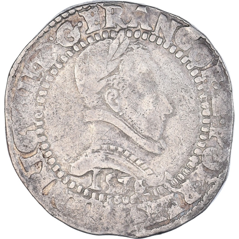 157? Franc au Col Plat France Henri III Silver VF Coin