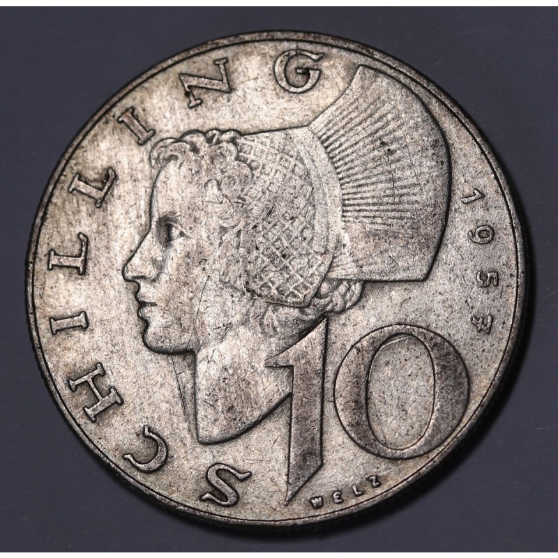 1957 Austria 10 Schilling Silver Coin KM#?2882