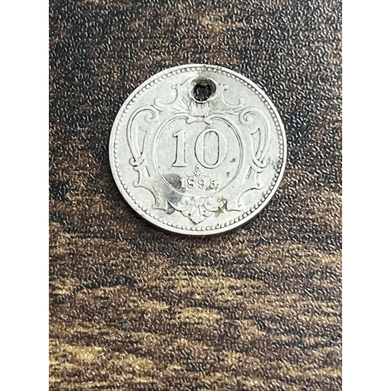 1895 Austria 10 Ten Heller Rare Old Vintage Actual Coin TC525*