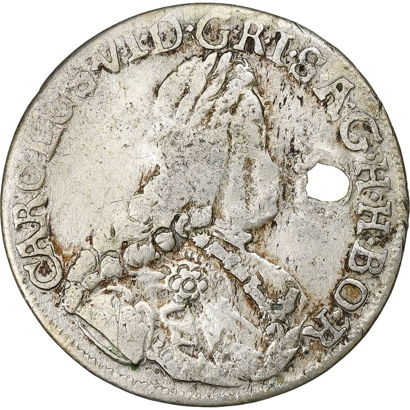 [#136646] Austria, Charles VI, 6 Kreuzer, 1724, Hall, Silver, VF, KM:1569
