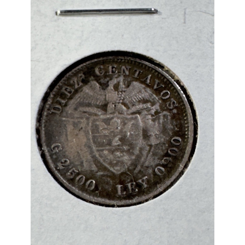 1941 Colombia 10 Centavos Silver Coin