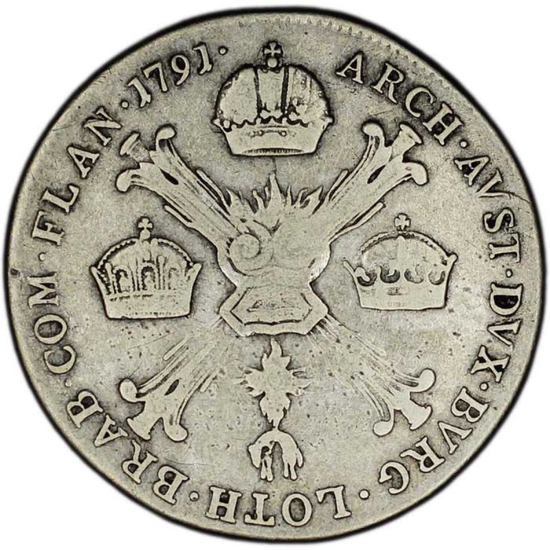 AUSTRIAN NETHERLANDS coin 1/4 Kronentaler 1791 A scarce