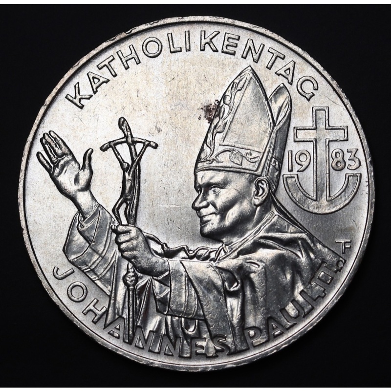 1983 Austria 500 Schilling, Catholic Day - Pope's Visit - Silver Coin KM#?2963