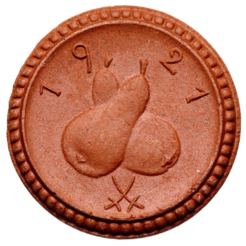 Grünberg Silesia Poland Zielona Góra - 50 Pfennig coin 1921 Meissen porcelain