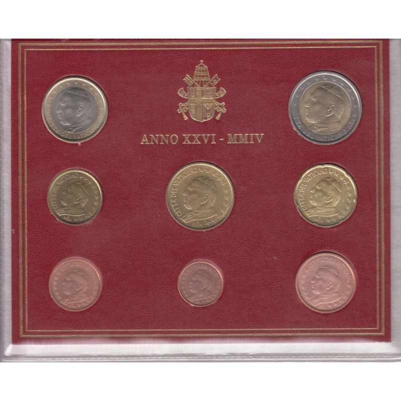 Vatican John Paul 2004 year  Bu Full coin set from 1 cent - 2 euro total 8 coins