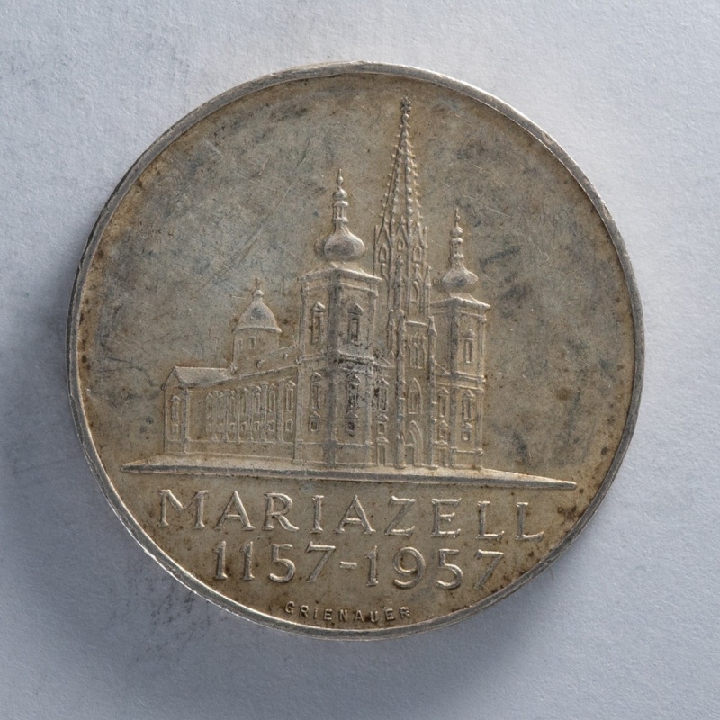 1957 Austria 25 Schilling Mariazell Basilica silver coin Austrian pilgrimage coi