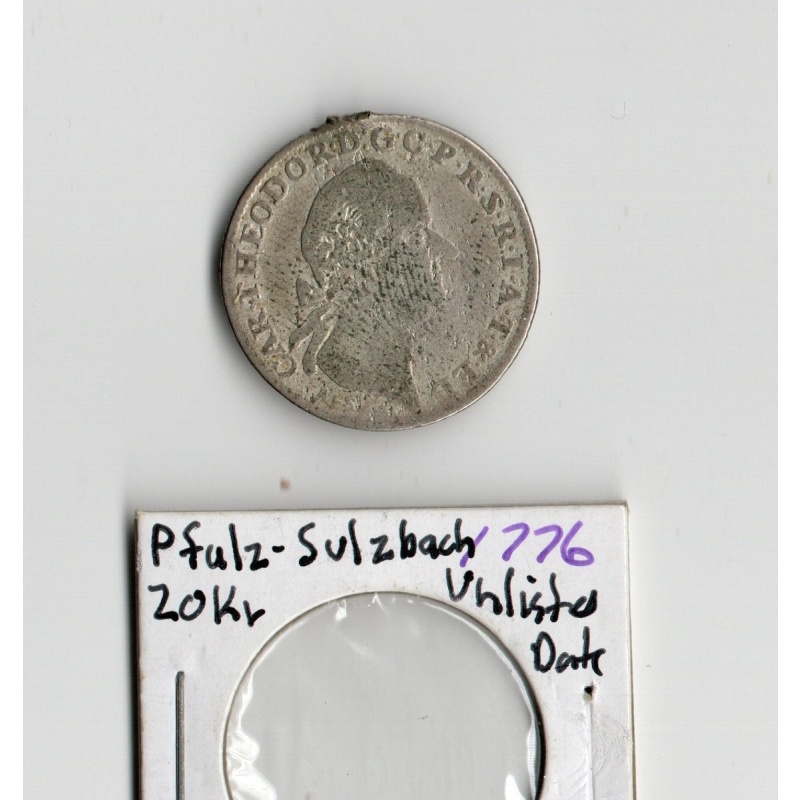 1776 pfalz sulzbach 20 kreuzer coin Austria(?)