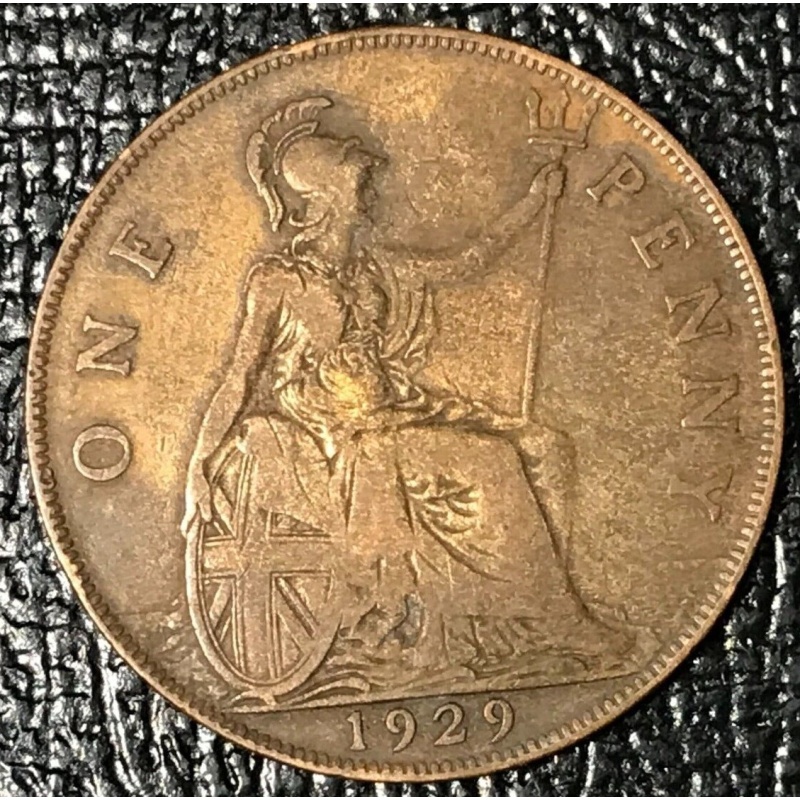 HIGH GRADE XF DETAILS 1929 GREAT BRITAIN PENNY COIN-AGT087