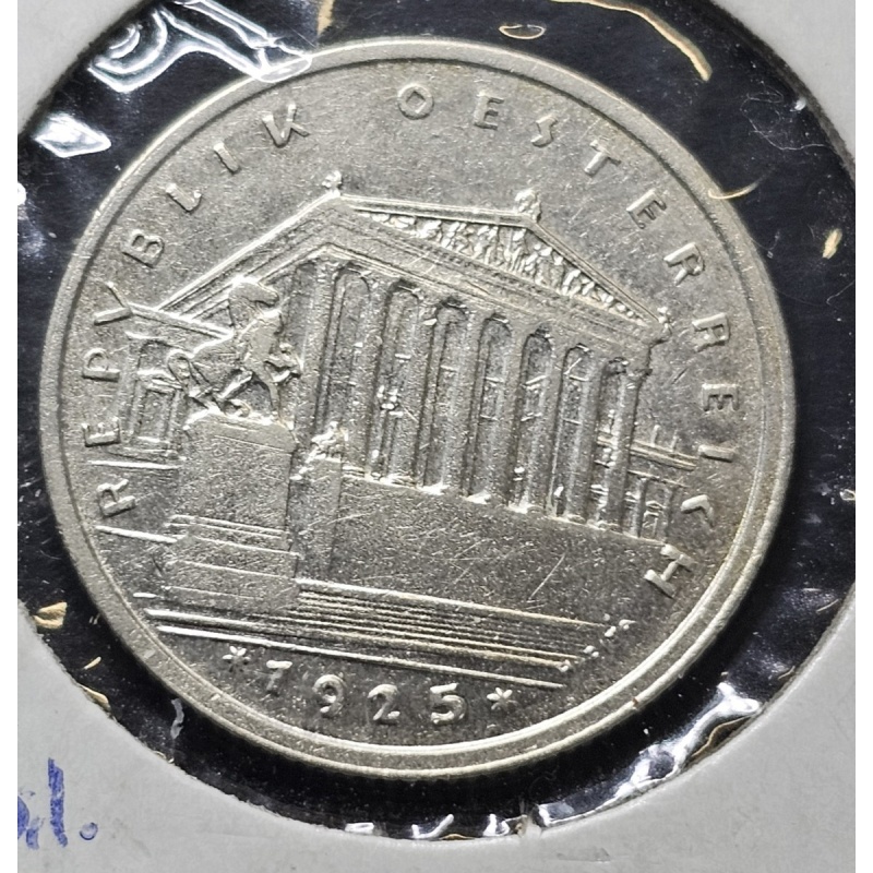 1925 Austria Schilling Silver .640 Circulated 1 Shilling KM 2840