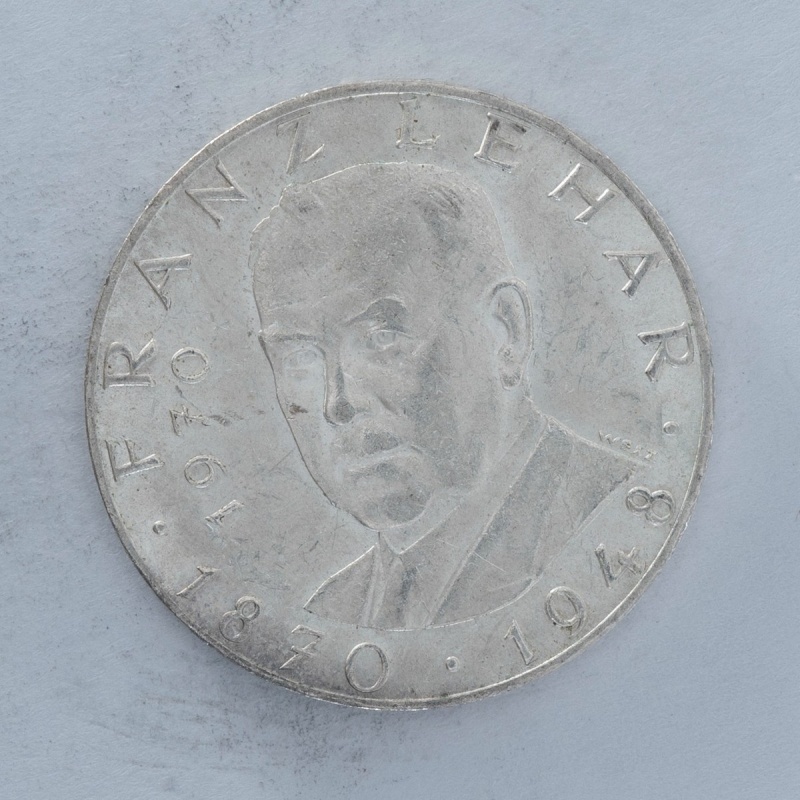 1970 Austria 25 Schilling Franz Lehár composer silver coin Austrian Mint