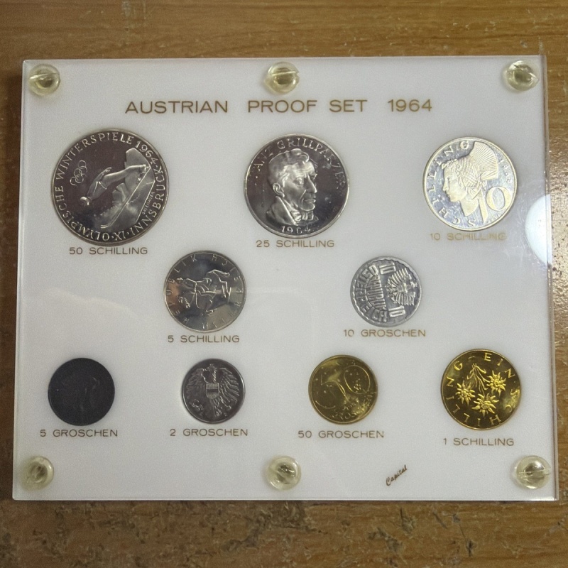 1964 AUSTRIAN PROOF COIN SET   SBOX