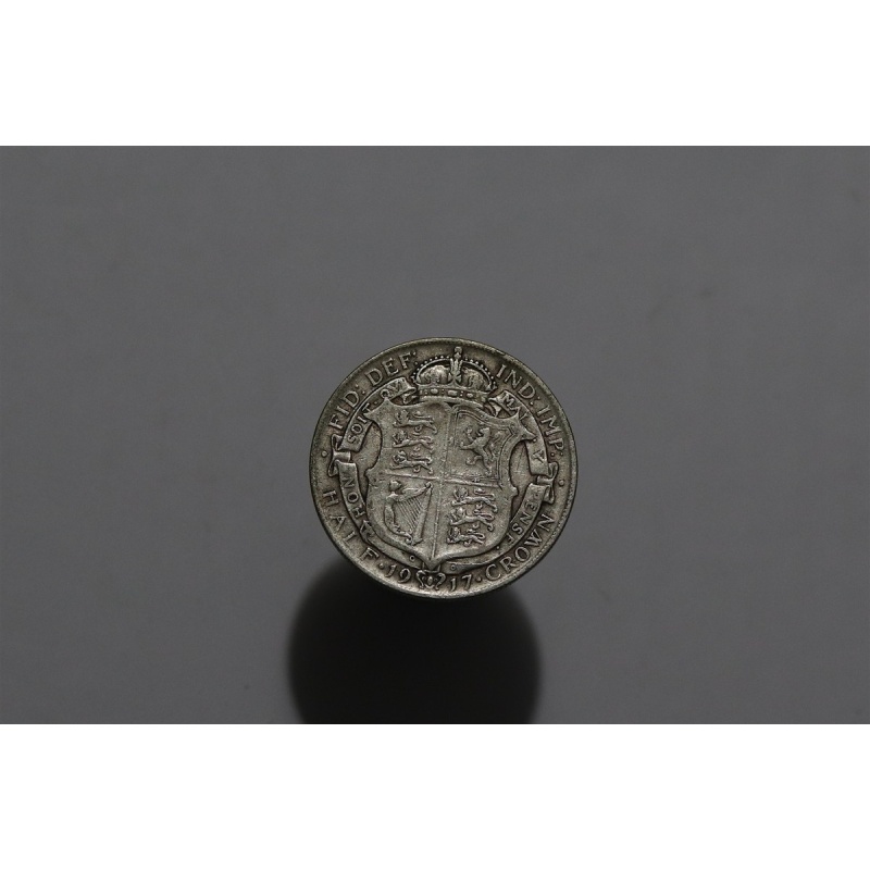?? ???? UK GB HALF CROWN 1917 SILVER MELT VALUE $35.58 B90 #5688