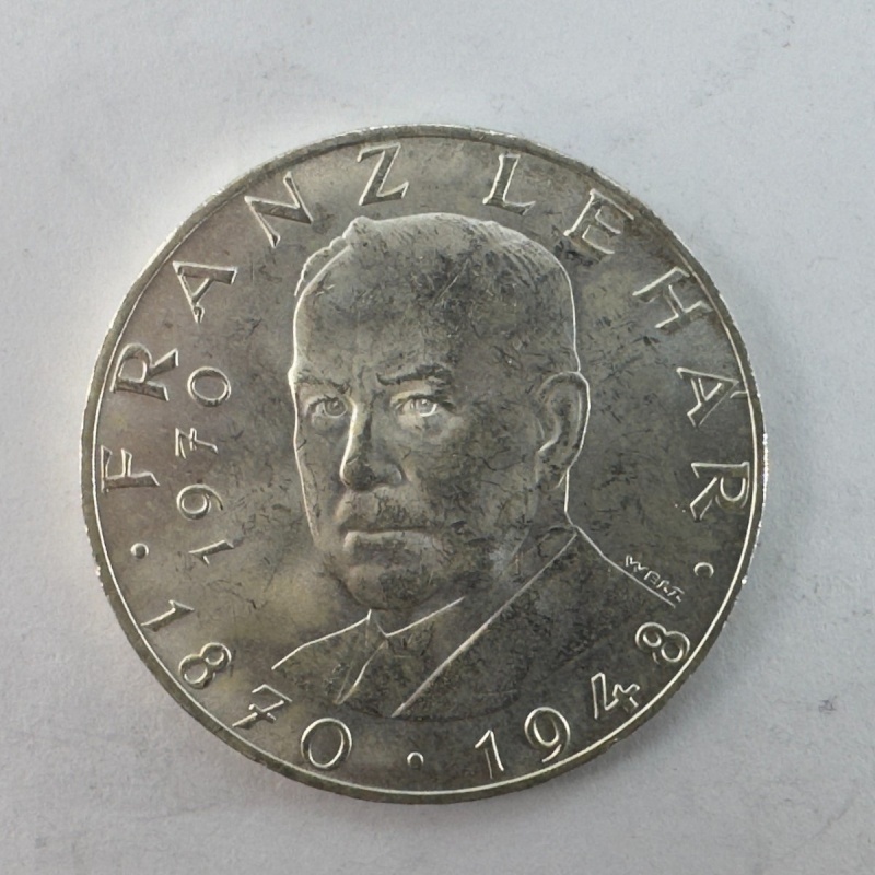 1970 Austria 25 Schilling Franz Lehar silver coin Austrian Mint 0.800 vintage