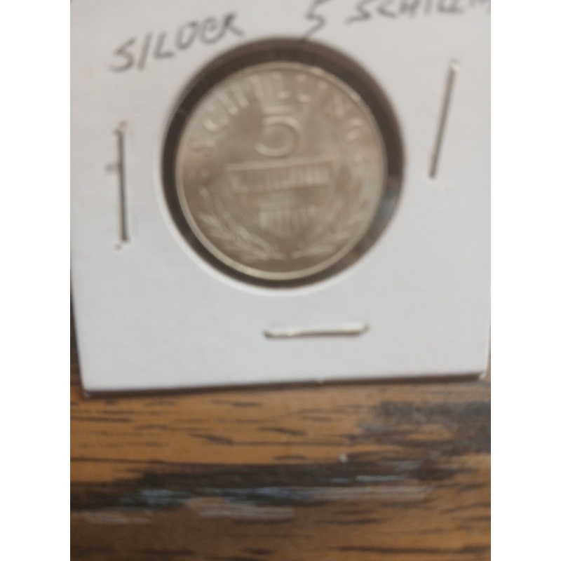 1961 Austria Silver 5 Schilling -  high grade