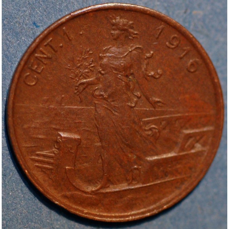Italy Centesimo 1916 R Vittorio Emanuele III KM# 40