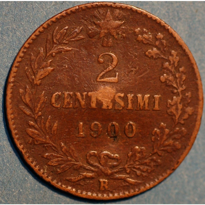 Italy 2 Centesimi 1900 R Umberto I KM# 30