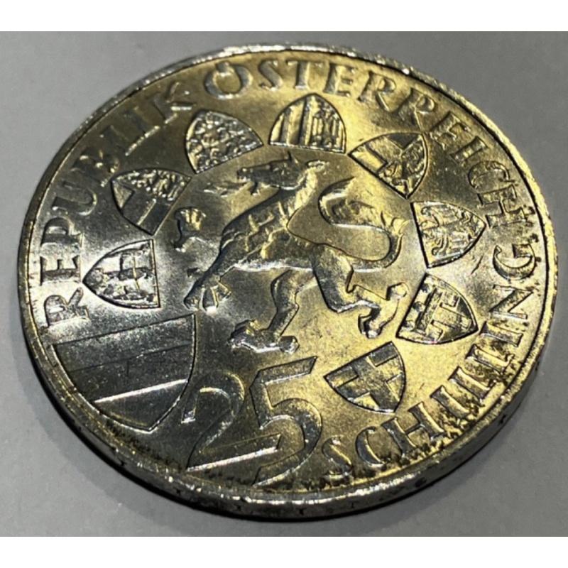 1959 Austria 25 SCHILLING - ARCHDUKE JOHANN - SILVER .800