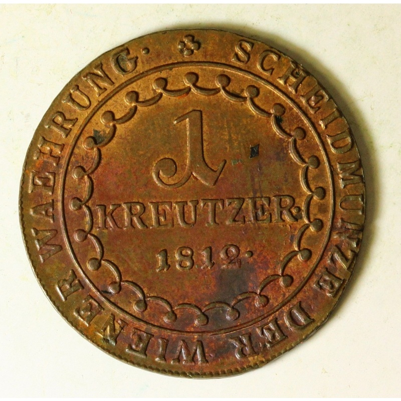 AUSTRIA 1 Kreuzer 1812 B - Copper - Franz II. (I.) - XF - 2870