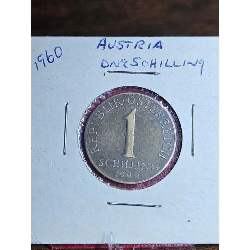1960 Austria 1 Schilling Coin ???? Edelweiss Design • Vintage World Currency ?