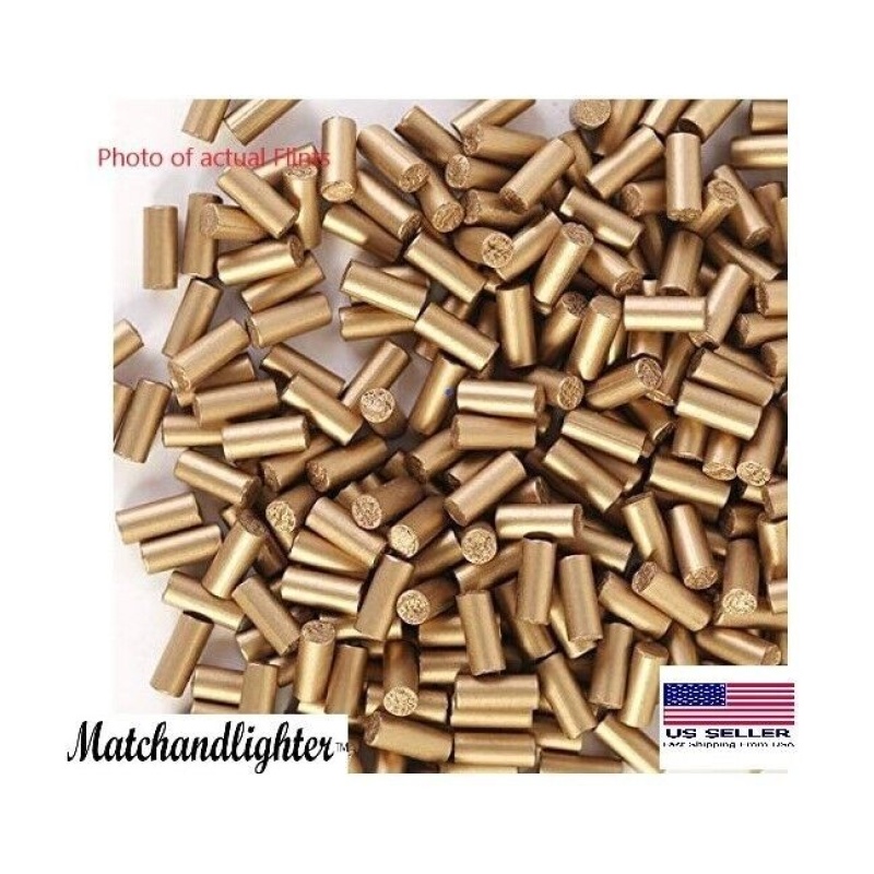 10 Gold Lighter Flints for Fluid / Gas Lighters Replacement Flint