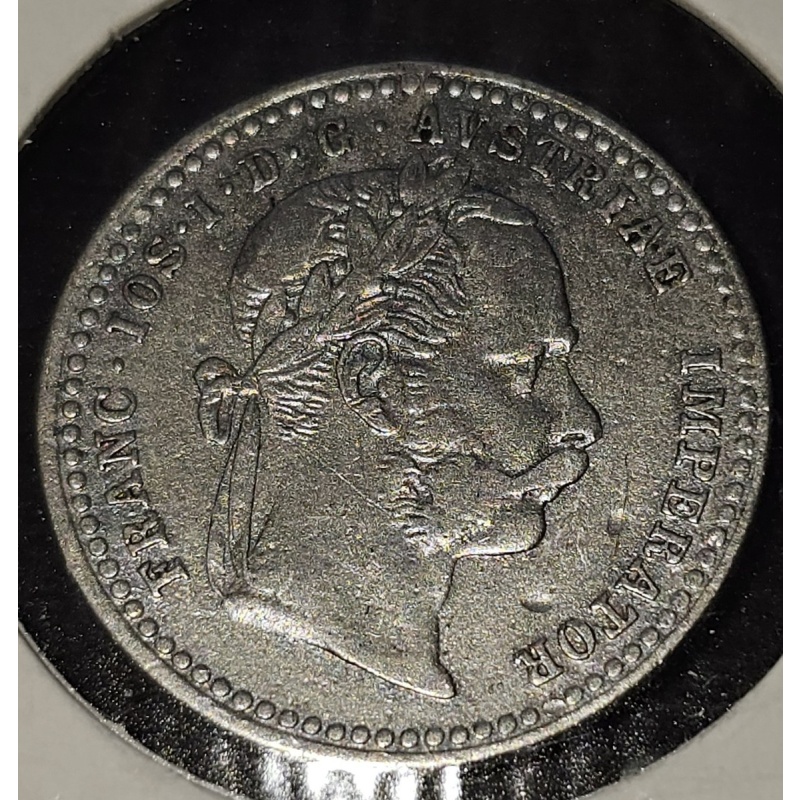1868 10 Kreuzer Hungary  Franz Joseph Nice Condition Silver Coin