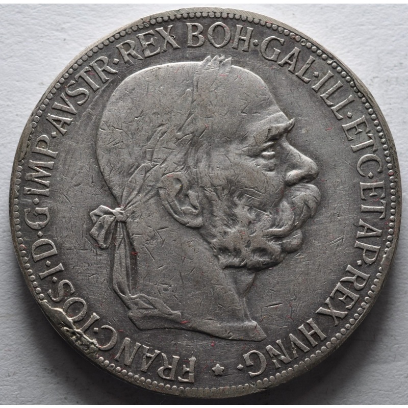 Habsburg Empire Francesco Joseph 5 Korona 1907 Kremnitz