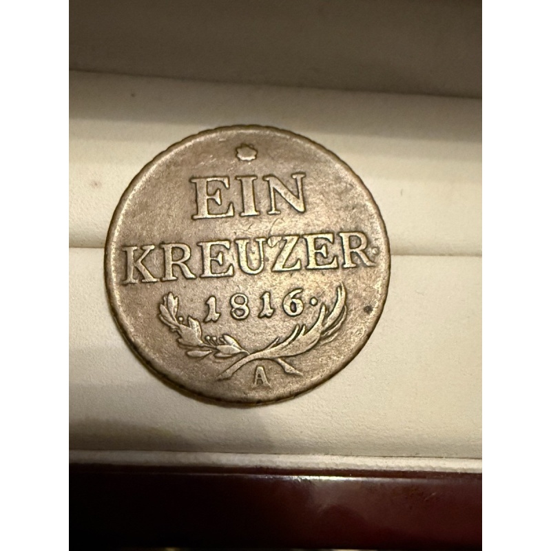 1816 Austria 1 Kreuzer Vienna Mint A Emperor Franz I Austrian Empire Copper Coin