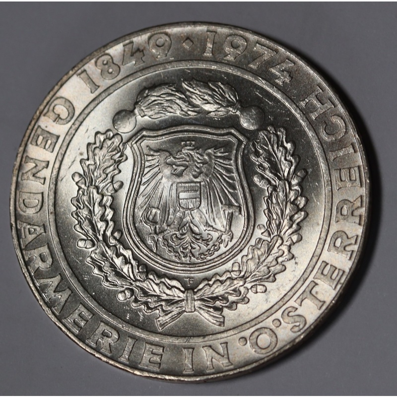 1974 Austria 50 Schilling, Austrian Police Force, Silver Coin KM#?2920 Unc