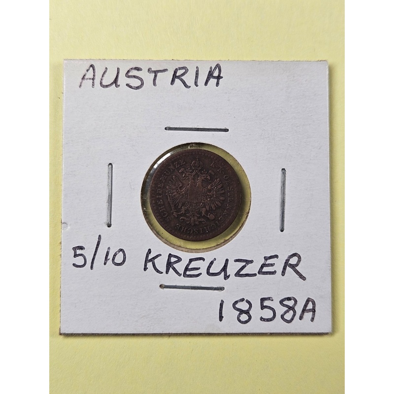 COINS - AUSTRIA - 5/10 KREUZER 1858 A