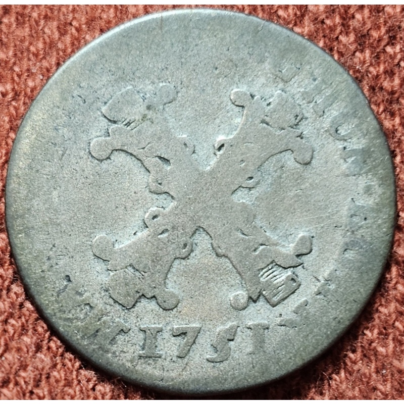 1751 Austria Netherlands Maria Theresa 10 Liards Silver Coin Scarce